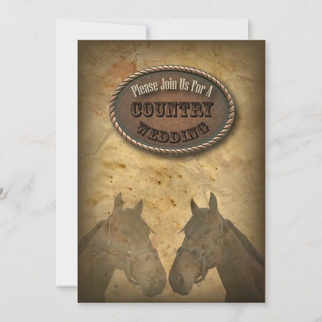 Invitación a la boda de un viejo Cowboy del oeste (Anverso)