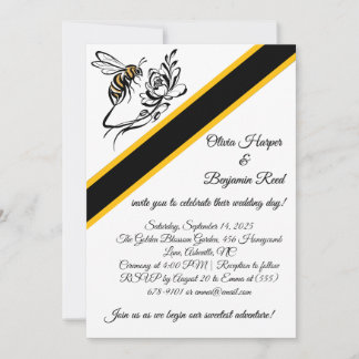 Invitación a la boda de una abeja de lujo incansab