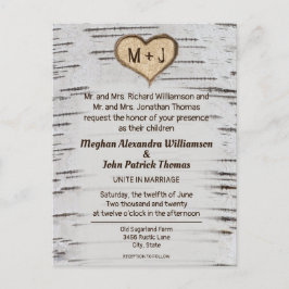 Invitación a la boda de una boda de un árbol de av
