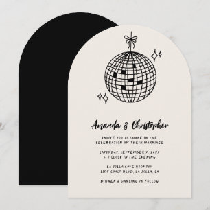 Invitación a la boda de una bola en disco