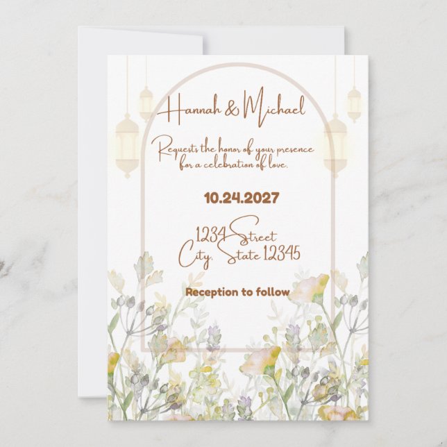 Invitación a la boda de una casa de campo simple (Anverso)