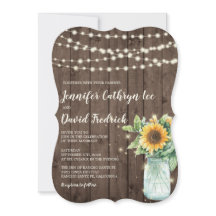 Invitación a la boda de una cuerda de girasol rúst