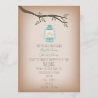 Invitación a la boda de una farola azul clara