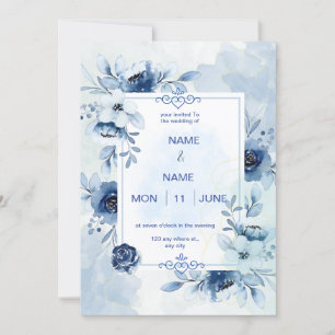 Invitación a la boda de una flor acuarela elegante