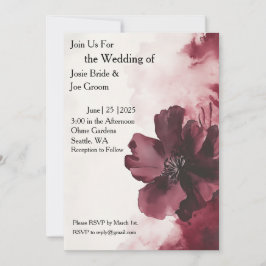 Invitación a la boda de una flor color morado