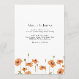 Invitación a la boda de una flor de adormidera sil