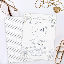 Invitación a la boda de una flor silvestre de colo