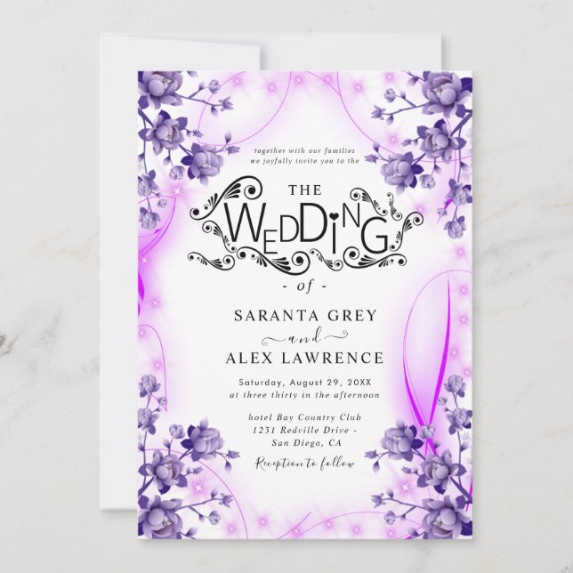 Invitación a la boda de una flor simple (Anverso)