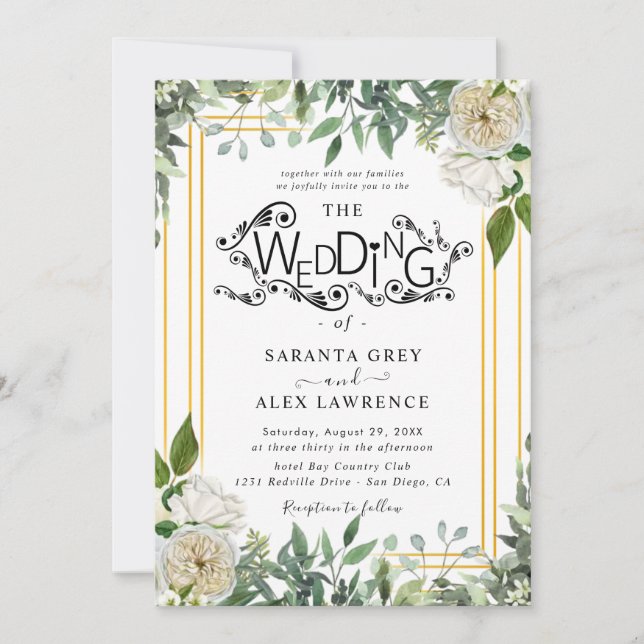 Invitación a la boda de una flor simple (Anverso)