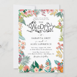 Invitación a la boda de una flor simple