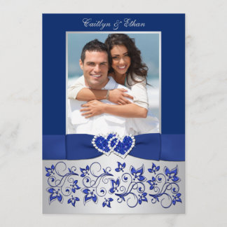 Invitación a la boda de una foto floral de color a