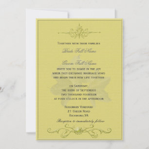 Invitación a la boda de una foto floral simple y e