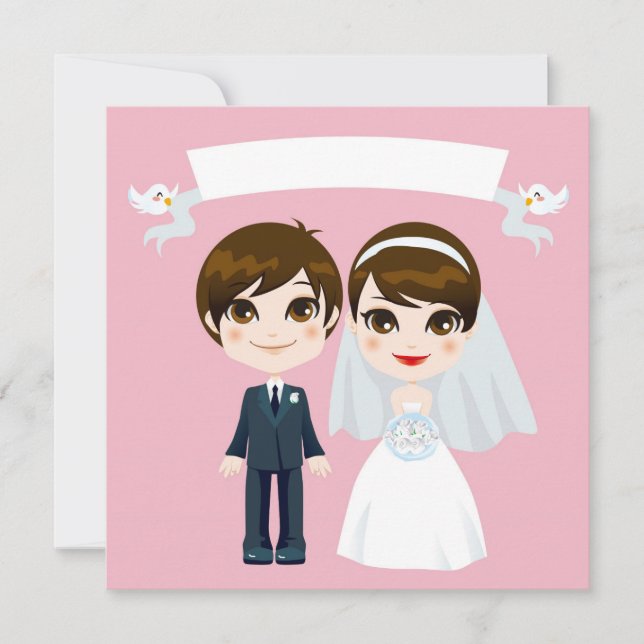 invitación a la boda de una hermosa pareja dulce (Anverso)