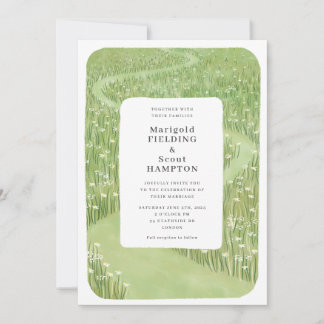 Invitación a la boda de una hierba verde sensacion