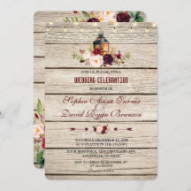 Invitación a la boda de una linterna floral de Bor