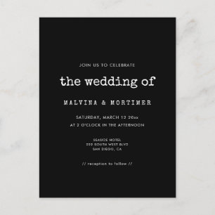 Invitación a la boda de una máquina de escribir mi