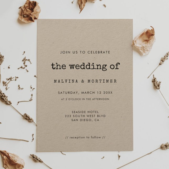 Invitación a la boda de una máquina de escribir mi (Subido por el creador)