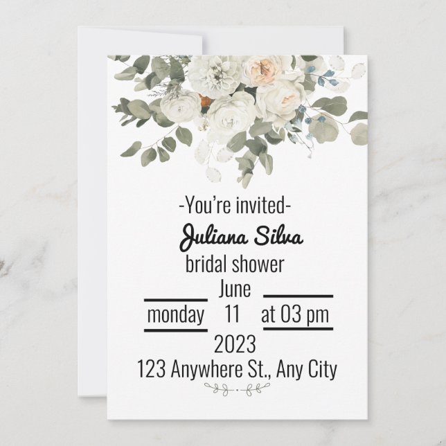 Invitación a la boda de una novia de lujo (Anverso)