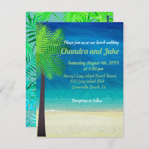 Invitación a la boda de una playa de ensueño diver