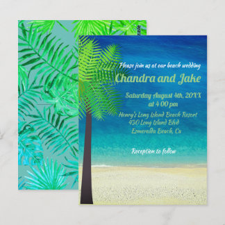 Invitación a la boda de una playa de ensueño diver