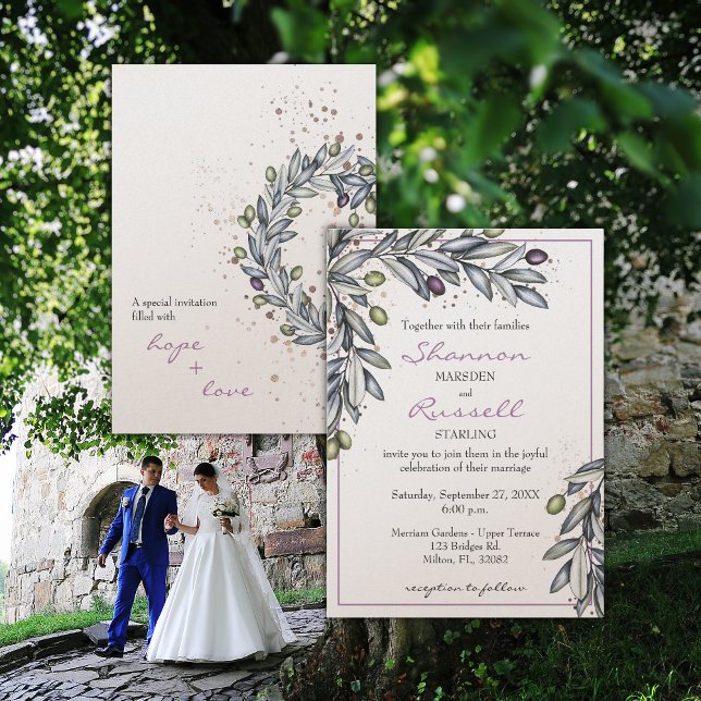 Invitación a la boda de una rama de oliva (Subido por el creador)