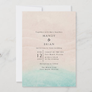 Invitación a la boda de una simple foto de playa