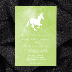 Invitación a la boda de Unicornio Verde