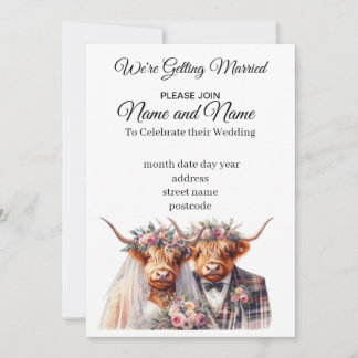 Invitación a la boda de vacas de Highland