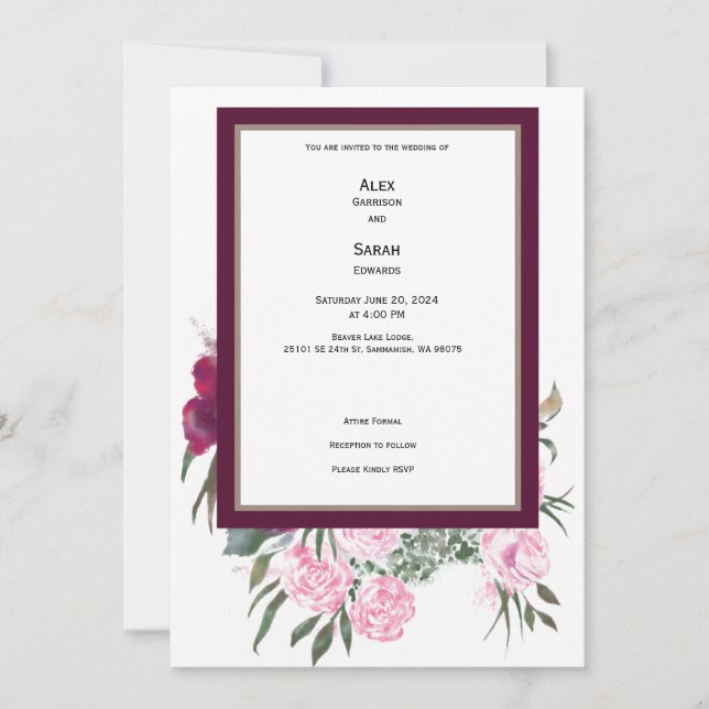 Invitación a la boda de verano (Anverso)