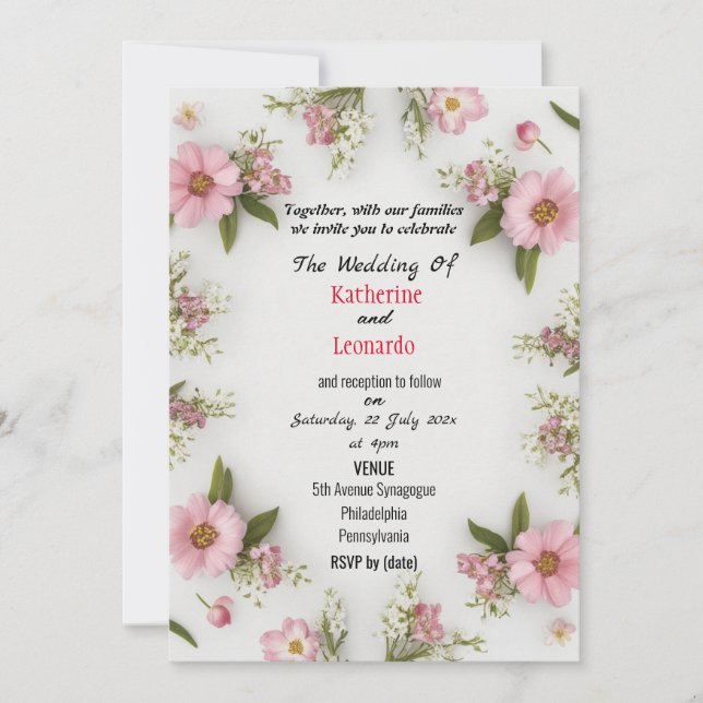 Invitación a la boda de verano (Anverso)