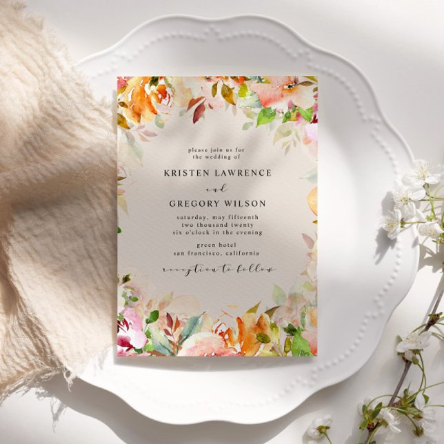 Invitación a la boda de verano acuarela (Subido por el creador)