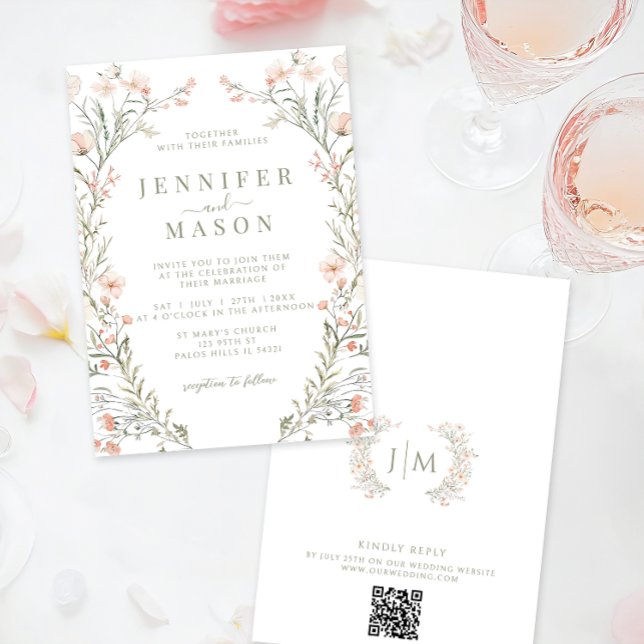 Invitación a la boda de verano con flores silvestr (Subido por el creador)