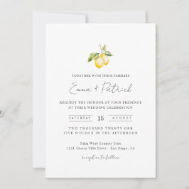 Invitación a la boda de verano de cítricos clásico