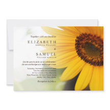 Invitación a la boda de verano de girasol amarillo