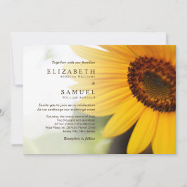 Invitación a la boda de verano de girasol amarillo