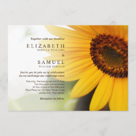 Invitación a la boda de verano de girasol amarillo