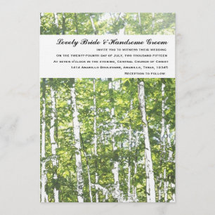Invitación a la boda de verano de los bosques verd