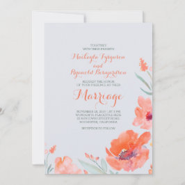 Invitación a la boda de verano de Peach Watercolor