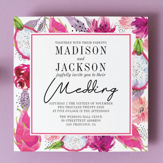 Invitación a la boda de verano de Pitaya (Subido por el creador)
