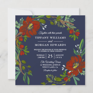 Invitación a la boda de verano de primavera borgoñ