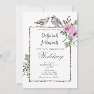 Invitación a la boda de verano de primavera con av