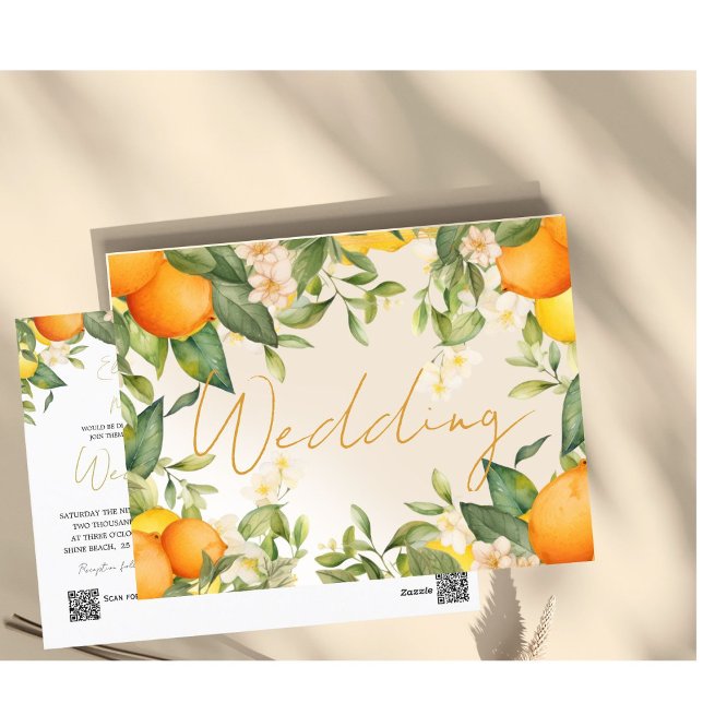Invitación a la boda de verano del Naranja Citrus  (Subido por el creador)