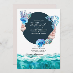 Invitación a la boda de verano en la playa