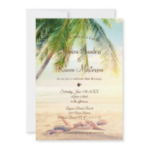 Invitación a la boda de verano en la playa de Palm