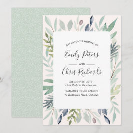 Invitación a la boda de verano Foliage verde