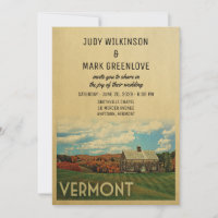 Invitación a la boda de Vermont Vintage a mediados