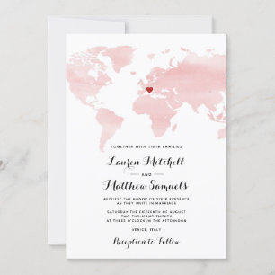 Invitación a la boda de viaje de destino