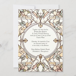 Invitación a la boda de vidrio manchado