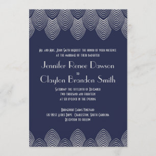 Invitación a la boda de vieira Art Deco de 20