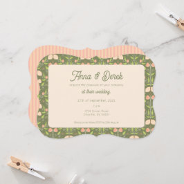 Invitación a la boda de vieira en el jardín de pri